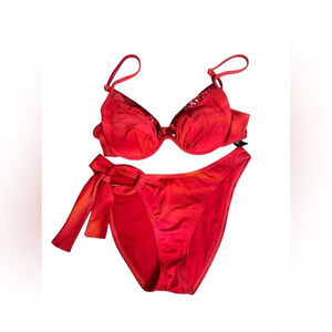 Red endless sun bikini set